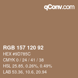 カラーコード: RGB 157 120 92 | qconv.com
