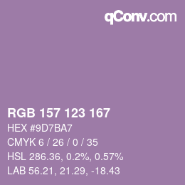 カラーコード: RGB 157 123 167 | qconv.com
