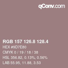 カラーコード: RGB 157 126.8 128.4 | qconv.com