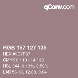 Farbcode: RGB 157 127 135 | qconv.com