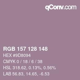 カラーコード: RGB 157 128 148 | qconv.com
