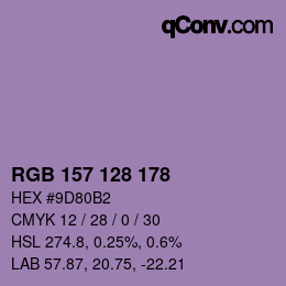 Color code: RGB 157 128 178 | qconv.com