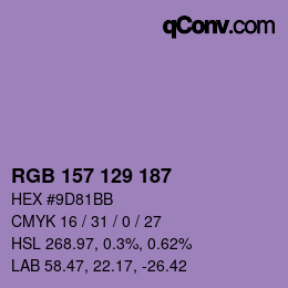 Color code: RGB 157 129 187 | qconv.com