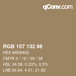 Farbcode: RGB 157 132 98 | qconv.com