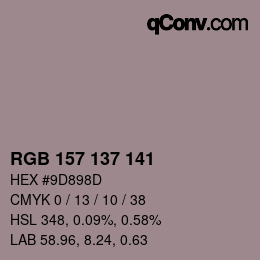 Code couleur: RGB 157 137 141 | qconv.com