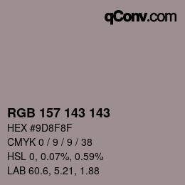 Color code: RGB 157 143 143 | qconv.com