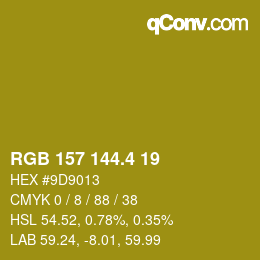 カラーコード: RGB 157 144.4 19 | qconv.com