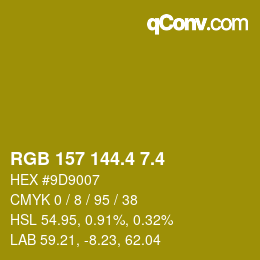 カラーコード: RGB 157 144.4 7.4 | qconv.com