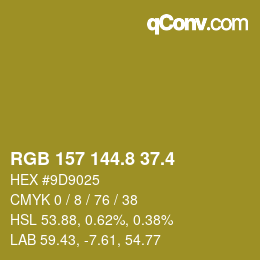 カラーコード: RGB 157 144.8 37.4 | qconv.com