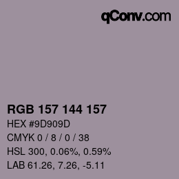 Farbcode: RGB 157 144 157 | qconv.com
