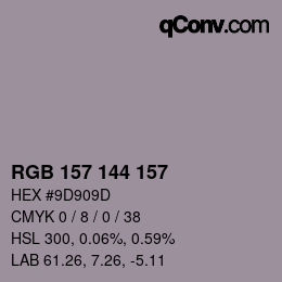 Color code: RGB 157 144 157 | qconv.com