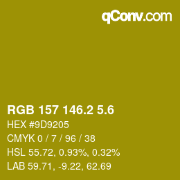 カラーコード: RGB 157 146.2 5.6 | qconv.com