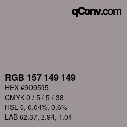 Color code: RGB 157 149 149 | qconv.com