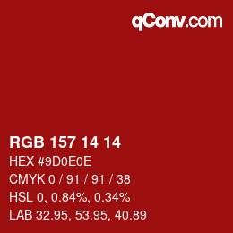 Color code: RGB 157 14 14 | qconv.com