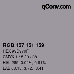 Color code: RGB 157 151 159 | qconv.com