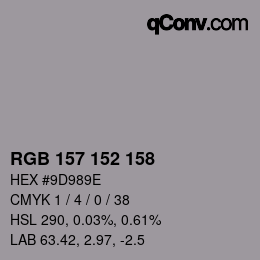 カラーコード: RGB 157 152 158 | qconv.com