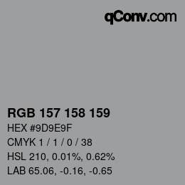 Color code: RGB 157 158 159 | qconv.com