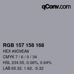 Color code: RGB 157 158 168 | qconv.com