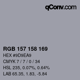 カラーコード: RGB 157 158 169 | qconv.com