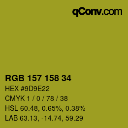 Color code: RGB 157 158 34 | qconv.com