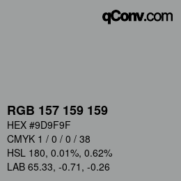 Color code: RGB 157 159 159 | qconv.com