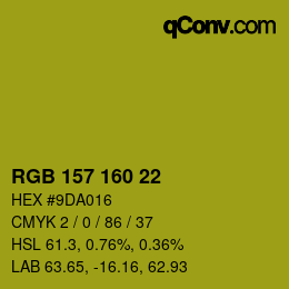 Color code: RGB 157 160 22 | qconv.com