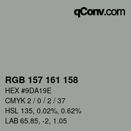 Color code: RGB 157 161 158 | qconv.com