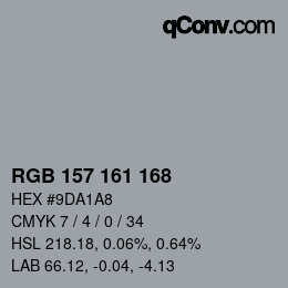 Farbcode: RGB 157 161 168 | qconv.com
