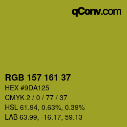 カラーコード: RGB 157 161 37 | qconv.com