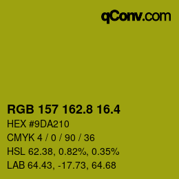 カラーコード: RGB 157 162.8 16.4 | qconv.com