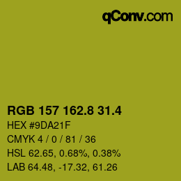 カラーコード: RGB 157 162.8 31.4 | qconv.com