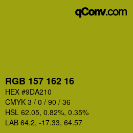 Color code: RGB 157 162 16 | qconv.com