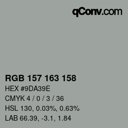 Color code: RGB 157 163 158 | qconv.com