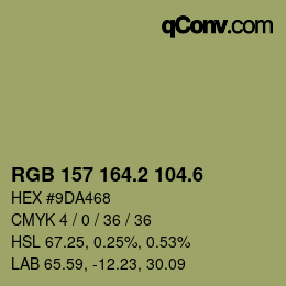 カラーコード: RGB 157 164.2 104.6 | qconv.com