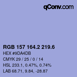 カラーコード: RGB 157 164.2 219.6 | qconv.com