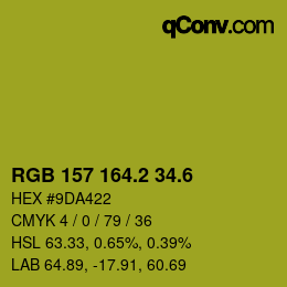 カラーコード: RGB 157 164.2 34.6 | qconv.com