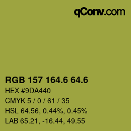 カラーコード: RGB 157 164.6 64.6 | qconv.com