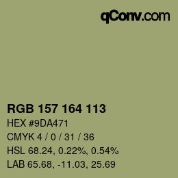Farbcode: RGB 157 164 113 | qconv.com