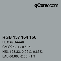 Farbcode: RGB 157 164 166 | qconv.com