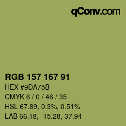 Farbcode: RGB 157 167 91 | qconv.com