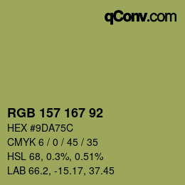 カラーコード: RGB 157 167 92 | qconv.com