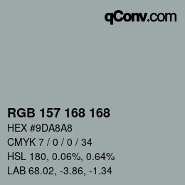 Color code: RGB 157 168 168 | qconv.com