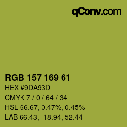 颜色代码: RGB 157 169 61 | qconv.com