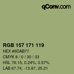 カラーコード: RGB 157 171 119 | qconv.com