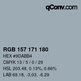 Código de color: RGB 157 171 180 | qconv.com
