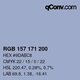 Farbcode: RGB 157 171 200 | qconv.com
