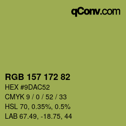Código de color: RGB 157 172 82 | qconv.com
