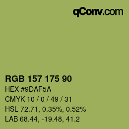 Farbcode: RGB 157 175 90 | qconv.com