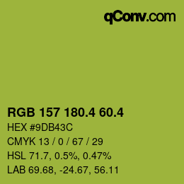 カラーコード: RGB 157 180.4 60.4 | qconv.com