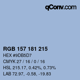 Color code: RGB 157 181 215 | qconv.com